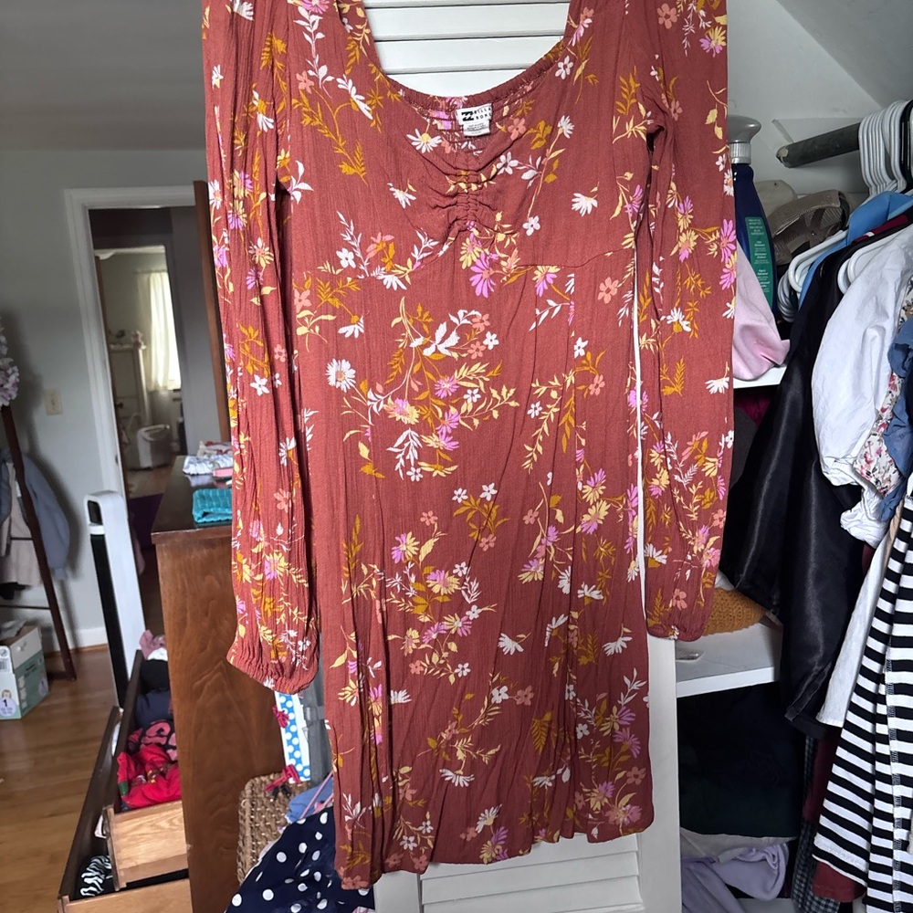 Billabong Orange Long Sleeve Sundress